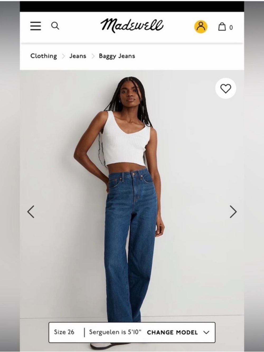 Madewell Wide-Leg High-Rise Jeans in Dark Blue Wash